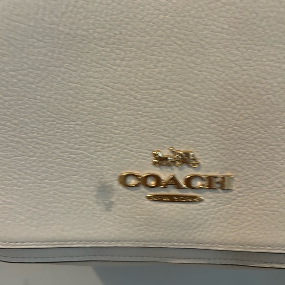 Coach Handbags - Coach Cream Leather Crossbody with Gold Hardware